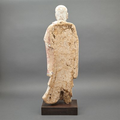 Lot 113 - Chinese Stucco Figure of a Luohan Ming Dynasty...