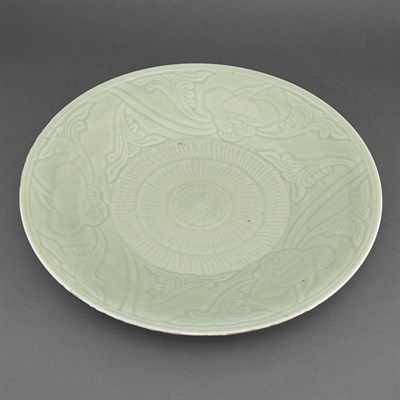Lot 217 - Chinese Celadon Glazed Porcelain Charger...
