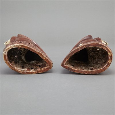 Lot 274 - Pair of Chinese Brown Glazed Comparisoned...