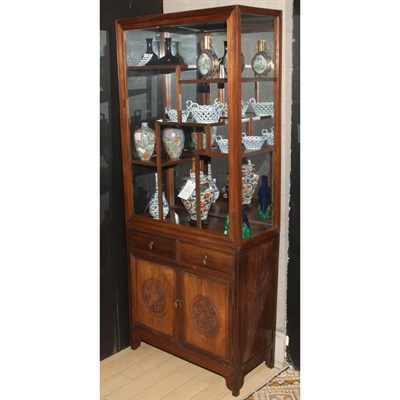 Lot 331 - Chinese Rosewood Vitrine Height 6 feet, width...