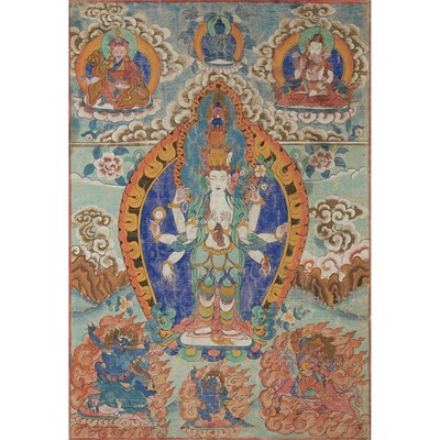 Lot 59 - Tibetan Thangka 18th Century Depicting...