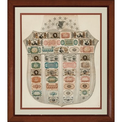 Lot 1165 - United States Fractional Currency Shield with...