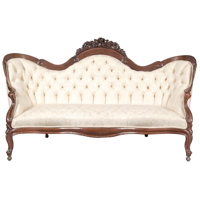 Lot 409 - American Rococo Revival Carved and Laminated...