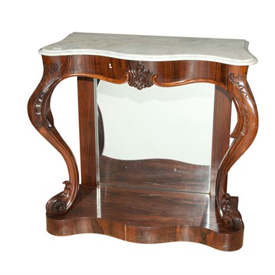 Lot 134 - American Rococo Revival Marble Top Rosewood...