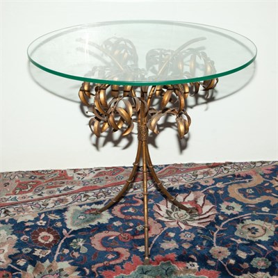 Lot 130 - Glass Top Gilt-Metal Bamboo Shoot Form...