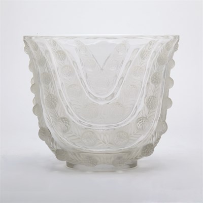 Lot 387 - Lalique Molded Glass Vichy Vase Post 1945 Of...