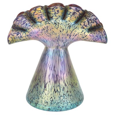 Lot 430 - Unsigned Bohemian Glass Prong Vase Attributed...