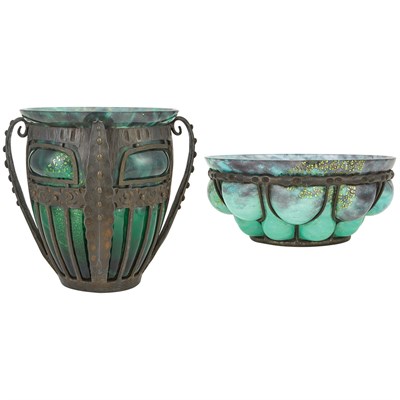 Lot 459 - Two Daum and Louis Majorelle Art Deco...