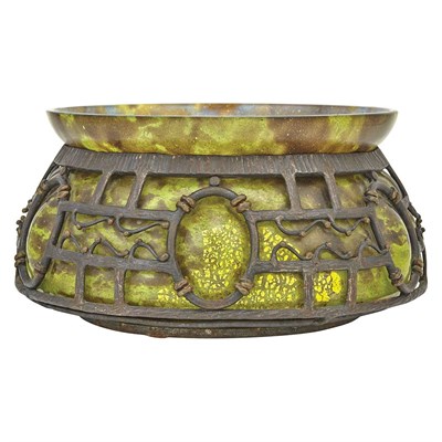 Lot 451 - Daum and Louis Majorelle Art Deco Internally...
