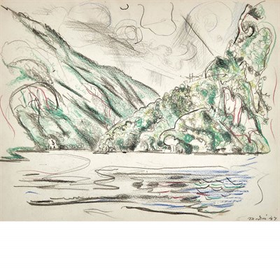Lot 75 - John Marin American, 1870-1953 A Mountain Lake,...