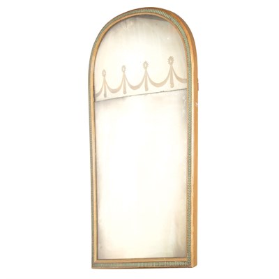 Lot 186 - Neoclassical Style Painted and Etched Mirror...