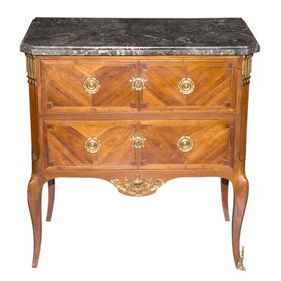 Lot 555 - Louis XV Style Marble Top Kingwood Commode...