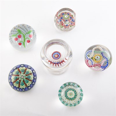 Lot 405 - Group of Glass Paperweights 20th Century...