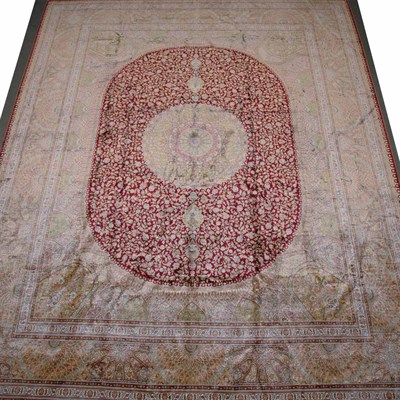 Lot 600 - Sino-Qum Silk Carpet China, contemporary The...
