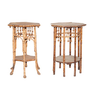 Lot 212 - Pair of Late Victorian Faux Bamboo Side Tables...