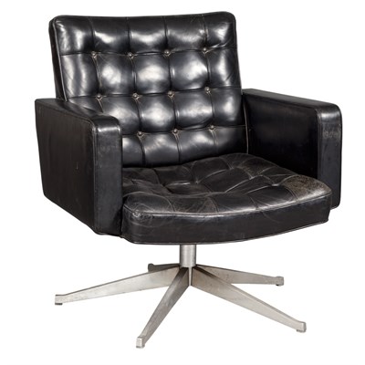Lot 148 - Black Leather Chair Vincent Cafiero