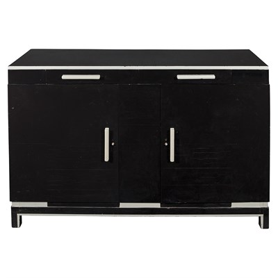 Lot 368 - Art Deco Cabinet Lacquered wood and nickel...