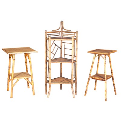 Lot 185 - Two Victorian Faux Bamboo Side Tables and an...