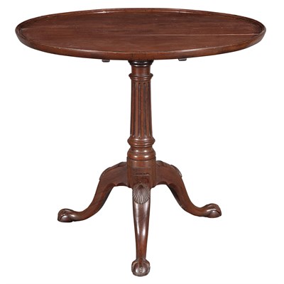 Lot 222 - Chippendale Mahogany Tilt-Top Tea Table...