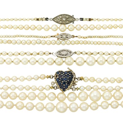 Lot 1414 - Four Cultured Pearl Necklaces
