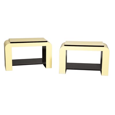 Lot 184 - Pair of Moderne Style Lacquer Side Tables...
