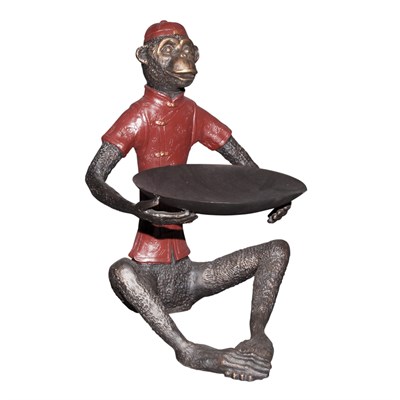 Lot 128 - Pair of Painted Metal Monkey-Form Stands...
