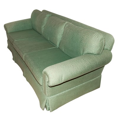 Lot 173 - Green Upholstered Three-Seat Sofa Length 6...