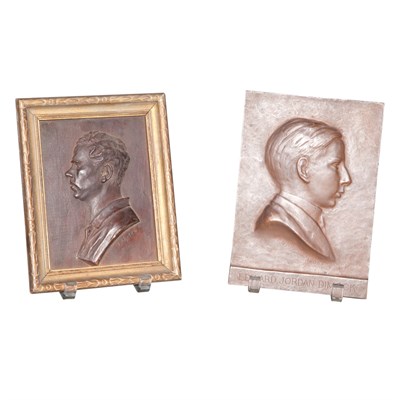 Lot 225 - Two Portrait Plaques Height of taller 9 1/4...