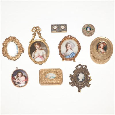 Lot 237 - Group of Ten Portrait Miniatures and Portrait...