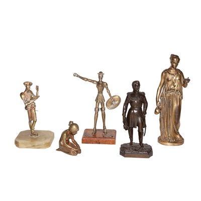 Lot 242 - Group of Metal Figures, Figural Groups, Lamps...