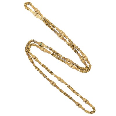 Lot 158 - Long Antique Gold Chain Necklace