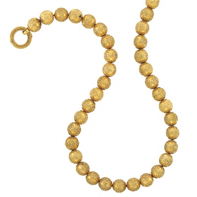 Lot 43 - Etruscan Gold Bead Necklace