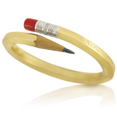 Lot 293 - High Karat Gold, Coral, Wood and Steel Pencil Bangle Bracelet, Noma Copley