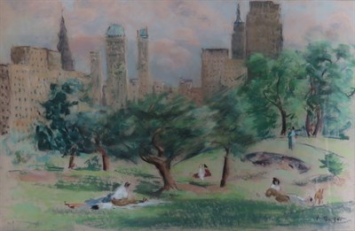 Lot 65 - Paul Lucien Maze French, 1887-1979 Picnickers...