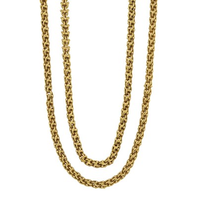 Lot 164 - Long Antique Gold Chain Necklace