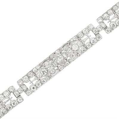 Lot 396 - Platinum and Diamond Bracelet