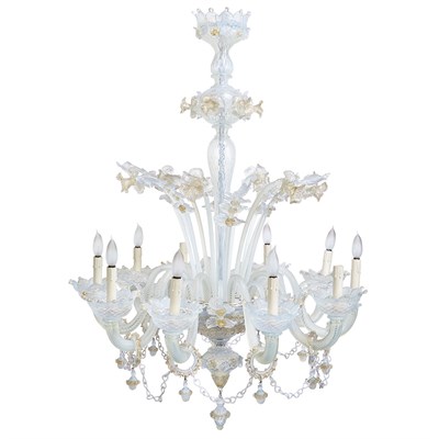 Lot 307 - Murano Hand Blown Opalescent Glass Ten-Light...