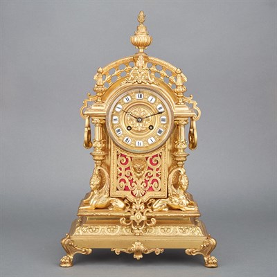 Lot 163 - Renaissance Style Gilt-Bronze Mantel Clock...