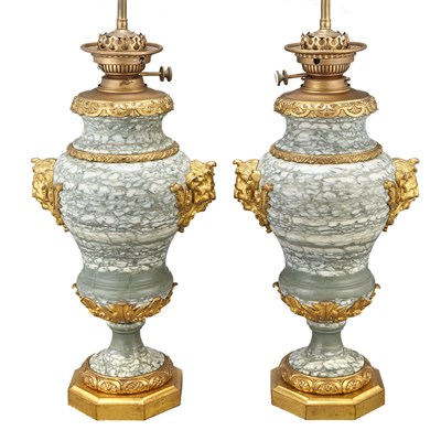 Lot 330 - Pair of Louis XVI Style Gilt-Bronze Mounted...