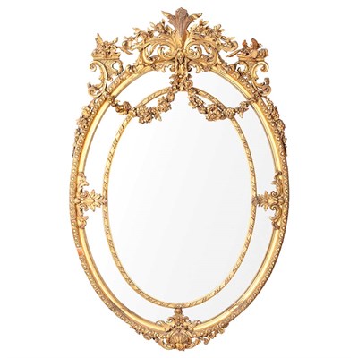 Lot 320 - Louis XVI Style Giltwood Overmantel Mirror Of...