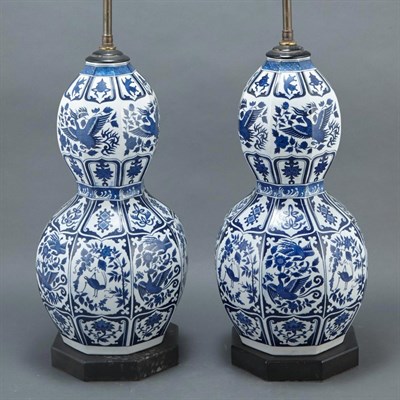 Lot 366 - Pair of Chinese Blue and White Porcelain...