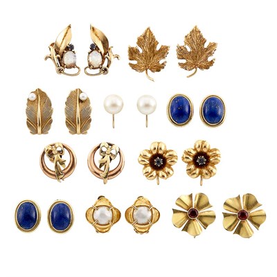 Lot 1411 - Group of Gold Earrings