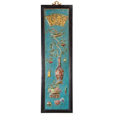 Lot 384 - Set of Four Chinese Cloisonne Enamel Wall...
