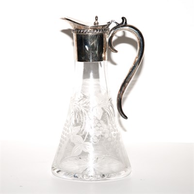Lot 309 - Etched Glass and Silver Plated Decanter Height...