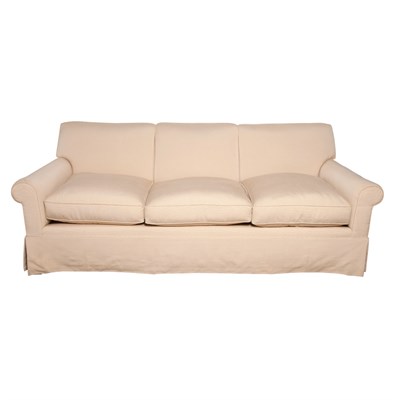 Lot 306 - Cream Upholstered Three Seat Sofa Length 6...