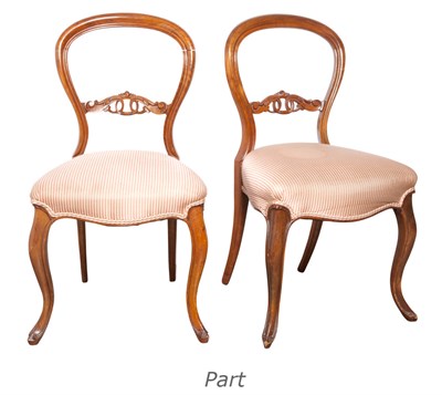 Lot 250 - Set of Six French Provincial Style Walnut Side...