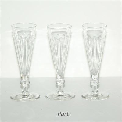 Lot 432 - Set of Eight Glass Champagne Flutes