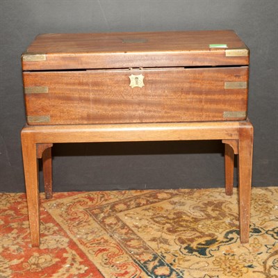 Lot 365 - Regency Brass Bound Mahogany Lap Desk on a...