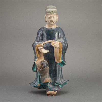 Lot 253 - Chinese Glazed Pottery Figure of an Official...
