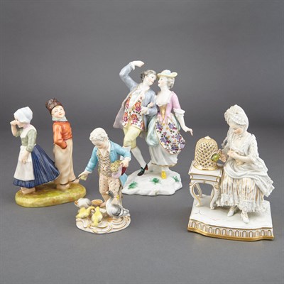 Lot 622 - Two Meissen Porcelain Figure Groups Comprising...